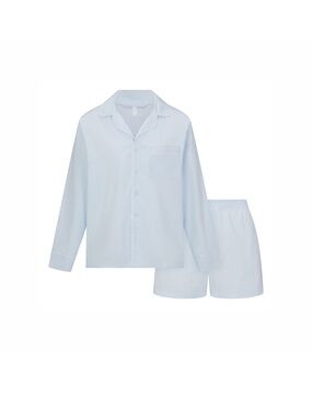 SKIMS Light Blue Women's Cotton Pajama Set